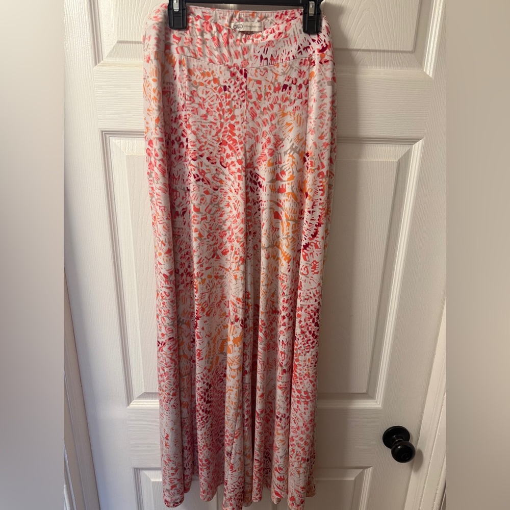 Cato Palazzo Pants Green Floral Paisley High Rise Pull On Stretch Waist
